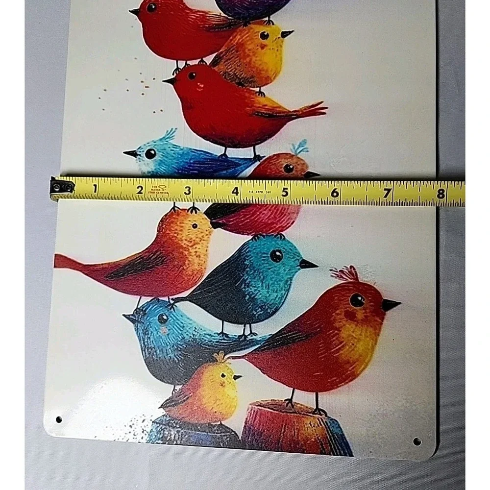 New Vintage Style Tin Watercolor Birds Home Decor‎ 12